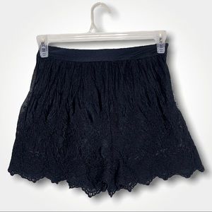 Black lace shorts